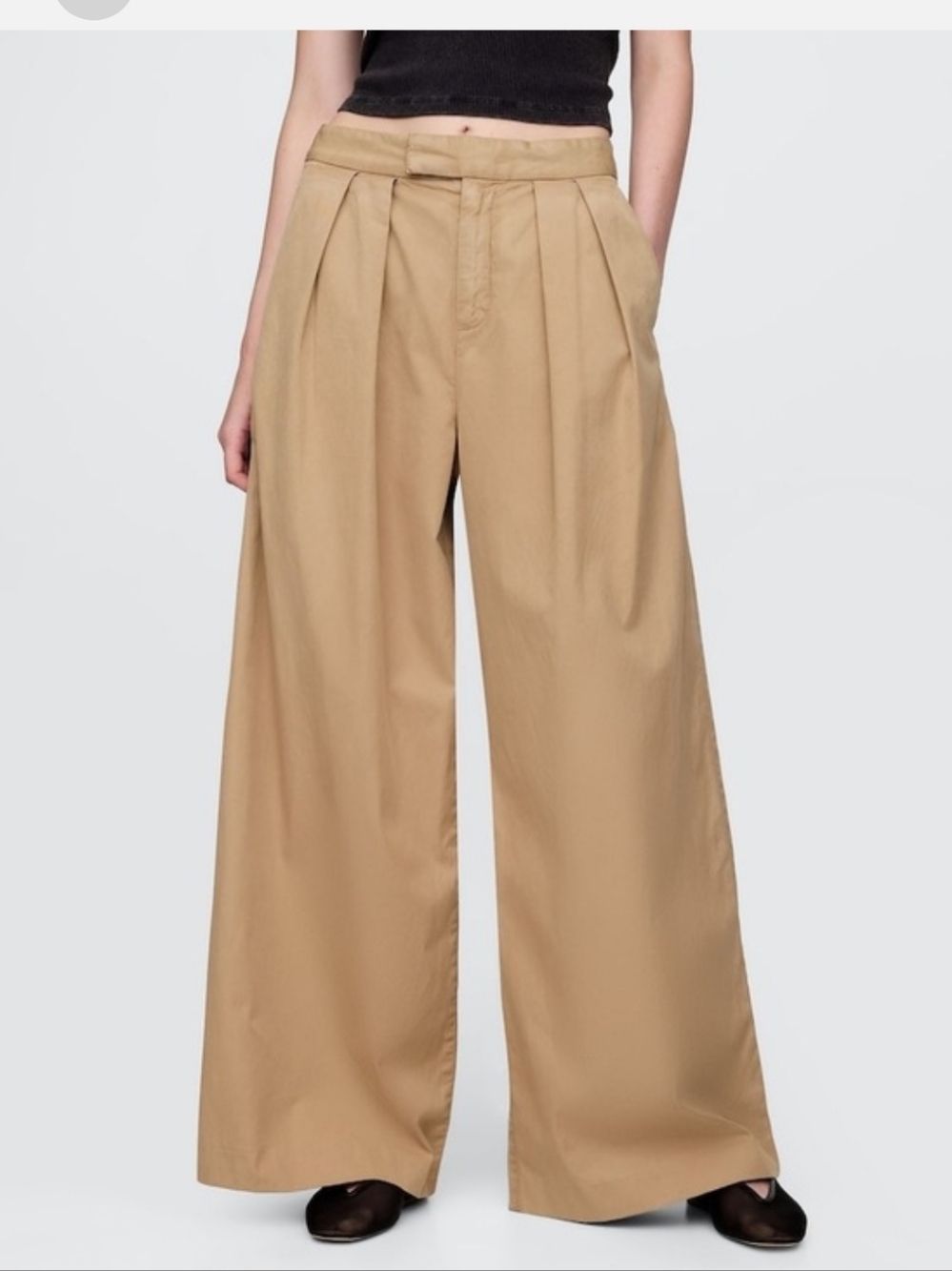 Gap Navy Wide-Leg Pleated Women's Trousers - Picture 5 of 5
